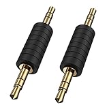 CableCreation 2er-Pack 3,5mm (1/8 Zoll) Stecker auf Stecker, Vergoldeter 3,5mm Audio-Stecker-Stecker-Adapteranschlüsse, Kompatibel mit TaoTronics, Mpow BH129 Bluetooth-Empfänger usw