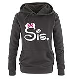 Comedy Shirts - SIS. - Minnie - Damen Hoodie - Schwarz / Weiss-Pink Gr. XL