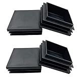 5,1 cm Endkappe, quadratischer Rohr, schwarzer Kunststoffstecker, Rohrpfostenendkappe, geeignet für Vierkantrohr (schwarz) quadratischer Kunststoffstecker, Rohrpfostenendkappe, 4 Stück