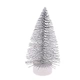 F Fityle Miniatur Weihnachtsbaum LED Lampe Retro Ornament Puppen Zubehör - Silb