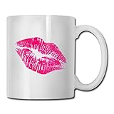 Lippenstift Interessante Kaffeetasse Tee Cup-Geschenk Idea Becher Keramikkaffee 11 oz, weiß