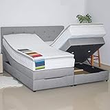 PAARA Boxspringbett mit Bettkasten Anti-Rutschmatten Taschenfederkern Matratze Kaltschaum Topper Komplettset 160 x 200 cm - Jedes Bett EIN Unikat - Made in Germany