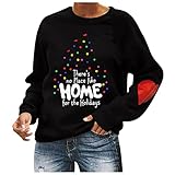 GFGHH Weihnachten Sweatshirt, Pullover Damen mit Schneeflocke Muster, Weihnachtspulli Rentier Drucken Christmas Vintage Langarmshirt Frauen Oberteile Rundhals Xmas Shirt Pulli Sport Top