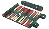 Melia Games Backgammon zum Rollen - Reise-Backgammon aus feinstem Nubuk Echt-Leder mit handgefertigten Holzspielsteinen - Farbe: Bella I