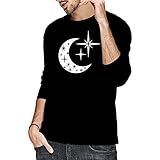 T-Shirt Herren Rundhals Persönlichkeit Drucken Langarmshirt Herren Regular Fit Mode Lassig Shirt Herren Frühling Herbst Komfortabel Atmungsaktiv Base Shirt Herren U-T20 S
