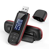 AGPTEK 8GB Tragbare USB MP3 Player 1 Zoll LCD Display USB Stick mit FM, Aufnahme, U3, Schwarz und R