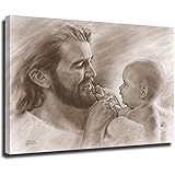 Wandkunstdruck, Motiv Jesus Christus und Baby, religiös, spirituell, christlich, ohne Rahmen, 20 x 30