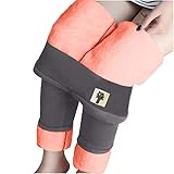 Bluelucon Hose Fleece Damen Thermoleggins Jogginghose Thermo Pants Hose Winter Warme Jogginghose Dicke Lammwolle Thermohose Elastische Strumpfhosen Yogahosen Ski Thermohose L