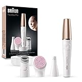 Braun FaceSpa Pro Beauty Set mit Gesichtsepilierer Damen, Gesichtsreinigungsbürste, Aufsatz, Halter und Tasche, Haarentfernung, Reinigung und Hautstraffung, Geschenk für Frauen, SE912, weiß/b