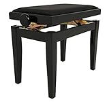 NAVARRA Pianobank/Klavierbank Elegance schwarz Hochglanz, höhenverstellbar durch Scherenmechanik
