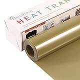 NANAPLUMS Plotterfolie Textil, 30.5cm×4m Transferfolie Plotter Flexfolie für Cricut und Silhouette Cameo, Verwendet in Textilien Transferfolie zum Aufbügeln für DIY T-Shirt, Stoffe(Bodengold)