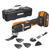 WORX WX696 Akku-Multifunktionswerkzeug – Elektrisches 20V Werkzeug zum Schneiden, Sägen, Schleifen & mehr – Mit Akku, Ladegerät &