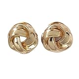 XUAJIU Ohrringe Große Vintage Metall Twsted Ohrstecker for Frauen Charme Gold Farbe Anweisungen Spirale Whirlpol Ohrringe Schmuck Ohrringe Silber (Metal Color : 02)
