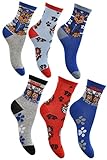 PAW PATROL Socken Set 6 Paar Kindersocken Kinder Strümpfe für Jungen + Mädchen Kniestrümpfe Gr. 23 24 25 26 27 28 29 30 31 32 33 34 (27/30)