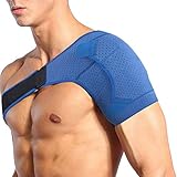 Schulterbandage für Frauen, Schulter Bandagen Herren, Schulterschmerzen, Bandage Orthese Neopren Blau, Linke Rechte Verstellbare Kompression, für Arthritische, Tendinitis,B