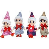 NOENNULL Mini Weihnachtselfe Puppe, Weihnachten Baby Elf Puppe, Weihnachten Neuheit Spielzeug für Jungen & Mädchen Weihnachten Neujahr Geschenk