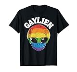 Gaylien Alien LGBT Gay Pride Rainbow Flag Funny UFO Lover T-S