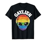 Gaylien Alien LGBT Gay Pride Rainbow Flag Funny UFO Lover T-S