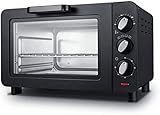 Minibackofen，Elektrischer Minibackofen Schwarz mit Timer，Kleiner Elektrobackofen Haushalt Backen Kleiner Backofen 15 Liter Elektrobackofen Konvektion Arbeitsplatte Toaster Back