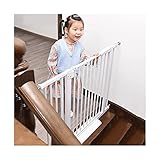 ZEMIN Treppenschutzgitter Kindersicherungstür Mit Doppelverriegelung, Breitenverstellbar Schützende Baby-Isolationstür, Automatischer Rückprall, Punsch Kostenlos (Color : White, Size : 157-166.9cm)