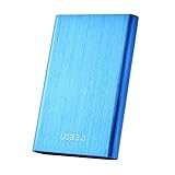 Externe Festplatte, tragbare Festplatte, 1 TB, 2 TB, externe schlanke Festplatte, Datenspeicher, kompatibel mit PC, Laptop und Mac (2 TB, blau)