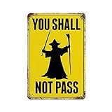 Gearsly Blechschild mit Aufschrift 'You Shall Not Pass Witch Evil Magic', Vintage, Metall, Wandbild, Bar, Geschäft, Garage, Café, Heimdekoration, Wandkunst, Plak