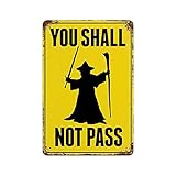 Gearsly Blechschild mit Aufschrift 'You Shall Not Pass Witch Evil Magic', Vintage, Metall, Wandbild, Bar, Geschäft, Garage, Café, Heimdekoration, Wandkunst, Plak