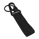 sharprepublic Outdoor Nylon Schlüsselhaken Militär Molle Gurtband Schnalle Hängende Gürtel Karabinerhaken - Schw