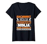 Damen Fachwirt lustiger Spruch Ninja Beruf Fachwirt Geschenk T-Shirt mit V