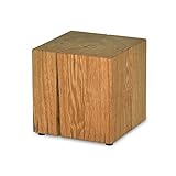 ms factory Holzblock Eiche Massiv - Handgefertigter Holzklotz - Rustikale Holzsäule - Beistelltisch Hocker Dekosäule - 50 x 50 x 50