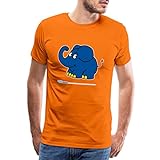 Spreadshirt Die Sendung Mit Der Maus Kleiner Elefant Lächelt Männer Premium T-Shirt, XL, Orang