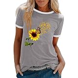 ETHKIA Damen Oberteil Weihnachtspullover Damen, Teenager mädchen Weihnachts Pullover weihnachtselch Druck Langarm Rundhals Sweatshirt Netter Stil Langarmshirt ove(#220303-B10 Damen Tops, 5XL)