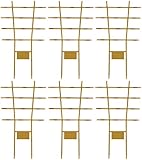 Novatool 6X Pflanzengitter Bambus I 44 x 24 cm I Kunststoff I Braun I Blumengitter Rankgitter Rankhilfe Zimmerpflanzen Stütze Topfpflanzen Pflanzenkäfig