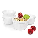 Soufflé Förmchen, 4 Stück Creme Brulee Schälchen, Pastetenform - 180ml, Kleine Auflaufformen Eignet Sich Zum Küchenbacken (weiße)