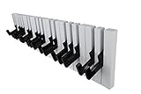 GMMH Design Wandgarderobe Kleiderhaken Hakenleiste 16 Haken Klavier Garderobe Piano NEU (schwarz-weiß)