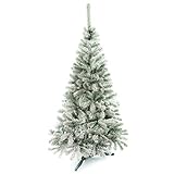 DecoKing Weihnachtsbaum Künstlich 120 cm grün mit Schnee Tannenbaum Christbaum Tanne Lena Weihnachtsdek