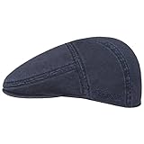 Stetson Paradise Cotton Schirmmütze Herren | Flatcap mit UV-Schutz 40+ | Herrenmütze aus Baumwolle | Flat Cap Größen S-XXL | Schiebermütze Sommer/Winter, XL/60-61, B