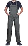 ProWear Arbeitslatzhose Herren Arbeitshose Latzhose, Grau, Gr.- L