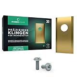 RASENWERK® - Hochwertige Mähroboter Messer mit passenden Schrauben - Universal Ersatzklingen Ersatzmesser für die Marken Worx, LandXcape, Zoef Robot und Einhell – Rasenroboter Messerset – 30 Stück