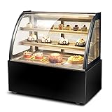 MNSSRN Kuchen-Dessert-Displayzähler, großer kommerzieller Display-Schrank mit LED-Beleuchtung hinterer Schiebetür kommerziellen Kühlbild-ARC-Bäckerei-Display-Kab