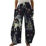 Weihnachtshose Damen Bootcut Yoga Hose Weitem Bein Schlaghose High Waist Elastisch Sporthose Tummy Control Workout Fitnesshose Sexy Yogaleggings Ausgestelltem Bein Hose Jogginghose F