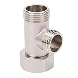 T-Stück Ventil T-Stück Verteiler für Eckventile T-Stück Adapter 3/8' T-Stück 3/8 Zoll Abzweig-Verteiler für Eckventile aus Vernickeltem Kupfer Korrosionsbeständig 2x Außengewinde 1x Innengew