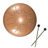 Nullnet Zungentrommel aus Stahl, 15,2 cm, Hand-Pfanne, Percussion-Trommel, 8 Stimmen, Perkussionsinstrumente, Trommel mit Drumsticks & Tragetasche, Tutorialbuch, 4 Fingerplektren - G