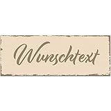 Elbeffekt Vintage Schild aus Echtholz - personalisierbares Geschenk - Zimmer Deko - Toliettentürschild - personalisierbar zum Hinstellen/Aufhängen - Personalisierte Bad Deko - persönliches Geschenk