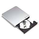 SALCAR Externes DVD Laufwerk USB 3.0 Multi DVD/CD Brenner für Notebook/Laptop/Desktops unter Windows Vista/XP/7/8/8.1/10/Linux und Apple MacBook Pro, MacBook Air, iMac OS, Silb