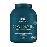 Kinetica Oatgain Weight Gainer Schoko-Karamell-Nuss 2,4kg, 600+ kcal pro Portion, 15 Portionen inkl. gratis Messbecher, Muskelaufbau Pulver aus Hafer, Whey Protein u. Vitaminen, Super Löslichk