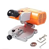 ZHJIUXING HO Holzbearbeitungs Mini Tischkreissäge, Gehrungssäge Desktop-Schneidemaschine 100W, 6000R / Min, 45-Grad-Schnitteinstellung für 12 mm Dickes Aluminium, Metall, Holz, Orang
