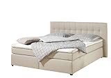 Maintal Boxspringbett Jeremy, 140 x 200 cm, Strukturstoff, Tonnentaschenfederkern Matratze H3,