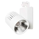 DK Multitec - 3 Phasen LED Strahler 40Watt - 3 Phasen Schienensystem Weiss Shopbeleuchtung 4800Lm Spot, Decken-Strahler, Decken-Leuchte (K3000)