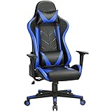 Yaheetech Gaming Stuhl Racing Stuhl Bürostuhl ergonomischer Schreibtischstuhl Drehstuhl Höhenverstellbare Chefsessel mit verstellbare Kopfstütze, Lendenstütze, PC Stuhl 150 kg belastbark